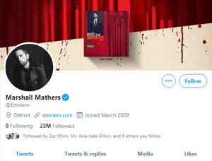 Eminem: twitter account