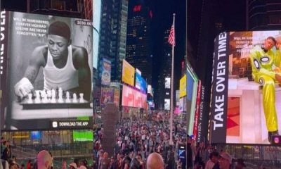 Late Nigerian Singer Mohbad Featured on Times Square Billboard
