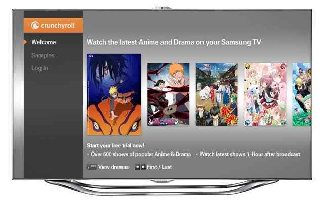 how to get crunchyroll on samsung tv